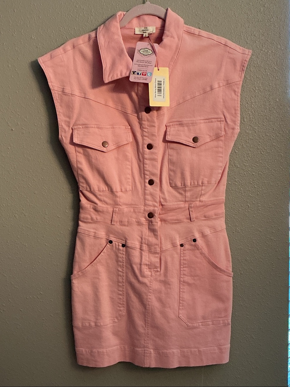 Entro Women’s Pink Denim Mini Dress